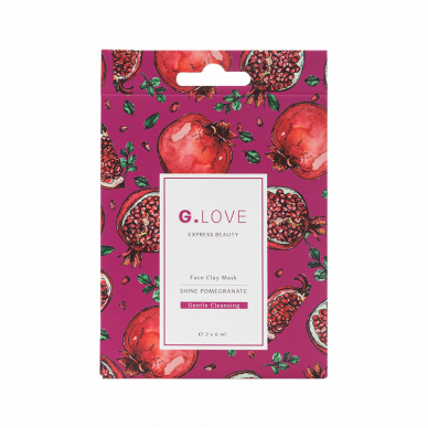 Набор масок для лица с розовой и красной глиной SHINE POMEGRANATE в конверте G.Love