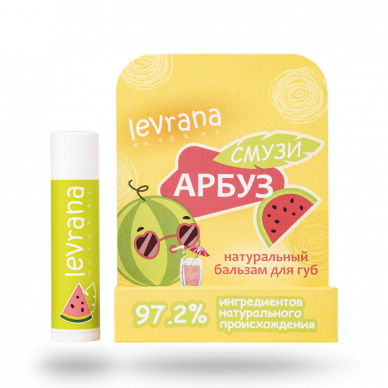 Детский бальзам для губ с пчелинным воском "Смузи Арбуз" Levrana