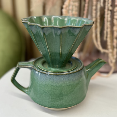 Набор керамический Кофейник с воронкой "Бирюза" Fabrica